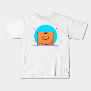 Cute Package Box Cartoon Vector Icon Illustration Kids T-Shirt